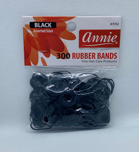 Annie Rubber Bands Black Assort 300Pc