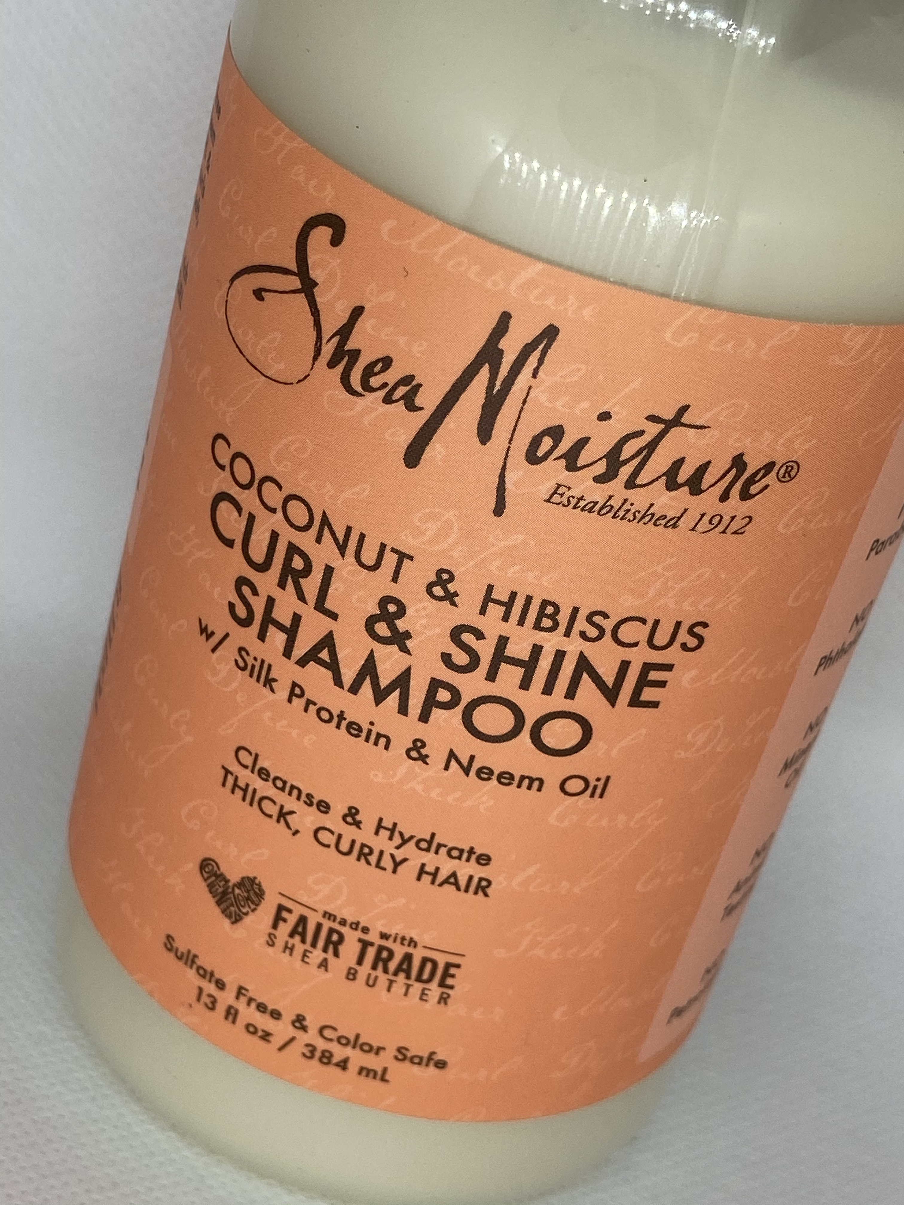 Shea Moisture Coconut & Hibiscus Curl & Shine Shampoo w/Silk Portein & Neem Oil